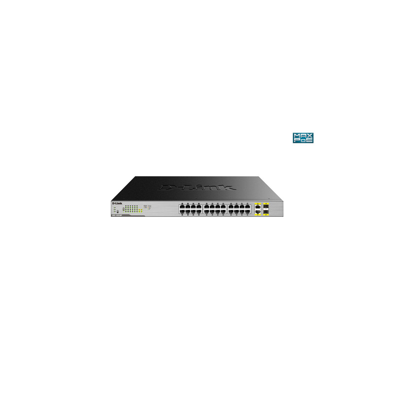 switch d-link 1000t 26 porte poe+ 2x sfpd no gestito nero/grigio