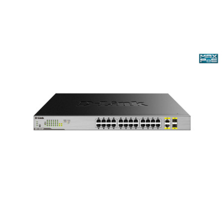 switch d-link 1000t 26 porte poe+ 2x sfpd no gestito nero/grigio