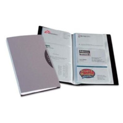 Portabiglietti da visita fellowes 240 tasche silver con custodia