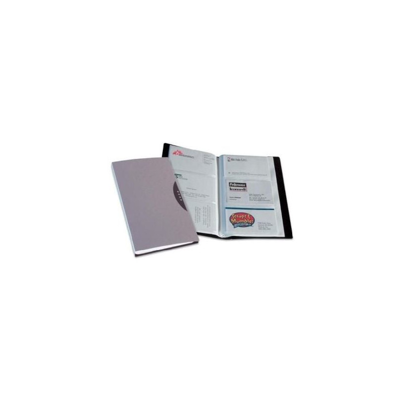 Portabiglietti da visita fellowes 240 tasche silver con custodia