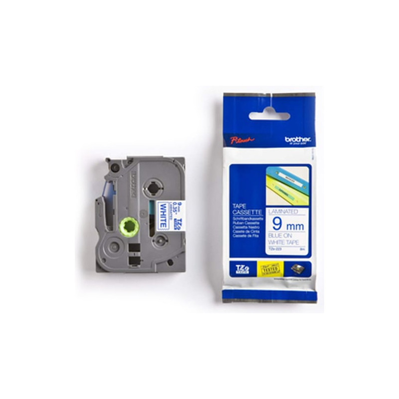 nastro brother tze223 9mm bianco/blu [tze223]