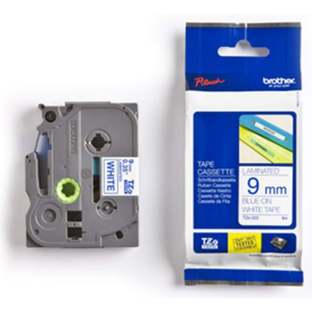 nastro brother tze223 9mm bianco/blu [tze223]