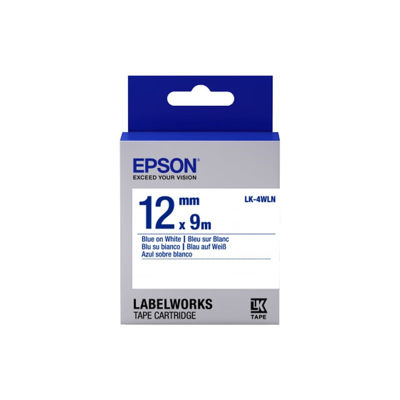 nastro etichettatrice epson lk4wln9 std 12x9 blu/bianco [c53s654022]