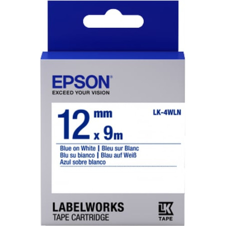 nastro etichettatrice epson lk4wln9 std 12x9 blu/bianco [c53s654022]
