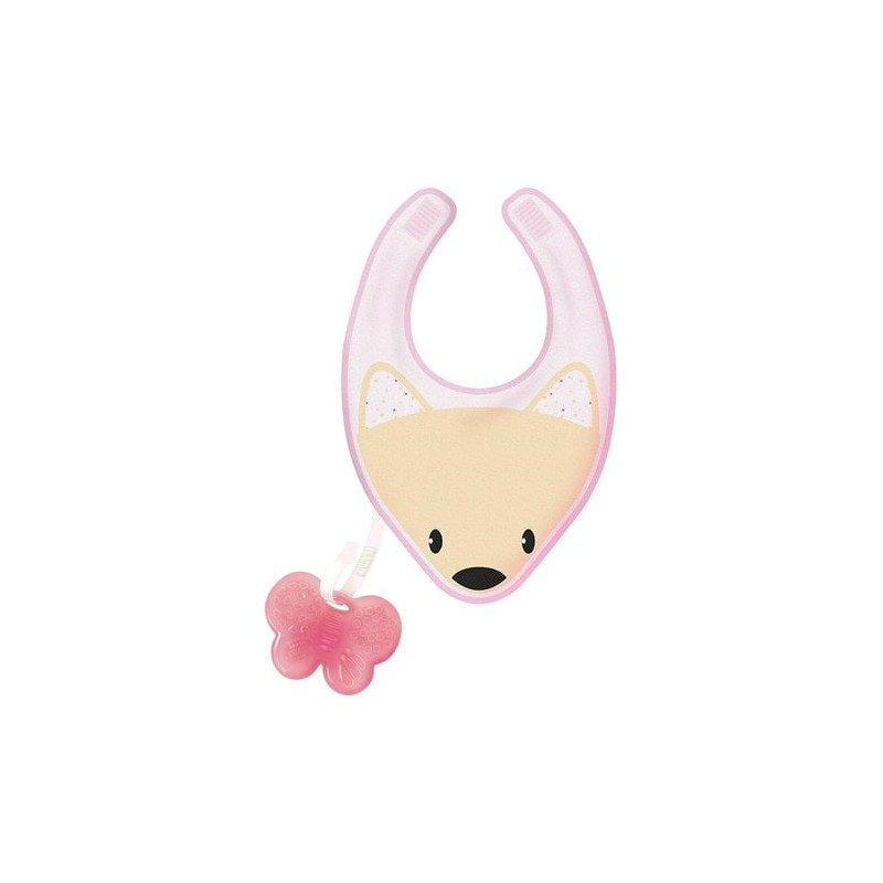 chicco massaggiagengive + bavaglino 0258.210 rosa