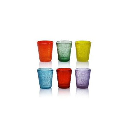 set 6 bicchieri amicasa acqua laura in vetro ce-146 colori assortiti