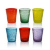 set 6 bicchieri amicasa acqua laura in vetro ce-146 colori assortiti