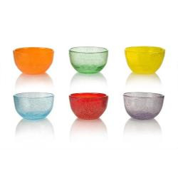 set 6 coppette amicasa in vetro bmd-94 colori assortiti