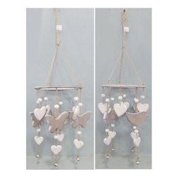 giostrina amicasa piccola farfalla/uccello legno marrone-bianco