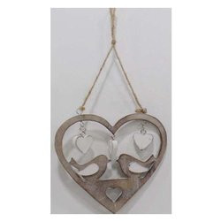 pendaglio piccolo cuore con uccelli - amicasa