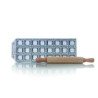 stampo per ravioli risoli 24 posti in alluminio lucidato con mattarello