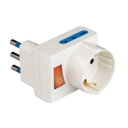 adattatore polypool salvaspazio pluristandard triplo con interruttre