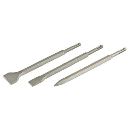 set 3 scalpelli einhell 247190 in acciaio temprato attacco sds plus