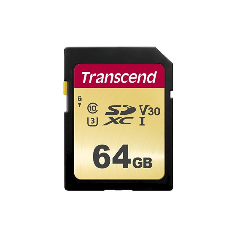 64gb scheda sdxc transcend 500s class 10 uhs-i u3 v30 [ts64gsdc500s]