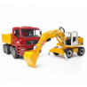 bruder spielwaren 02751 camion man tga con escavatore