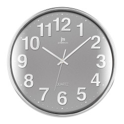 lowell justaminute 00816 quartz wall clock cerchio cromo, grigio