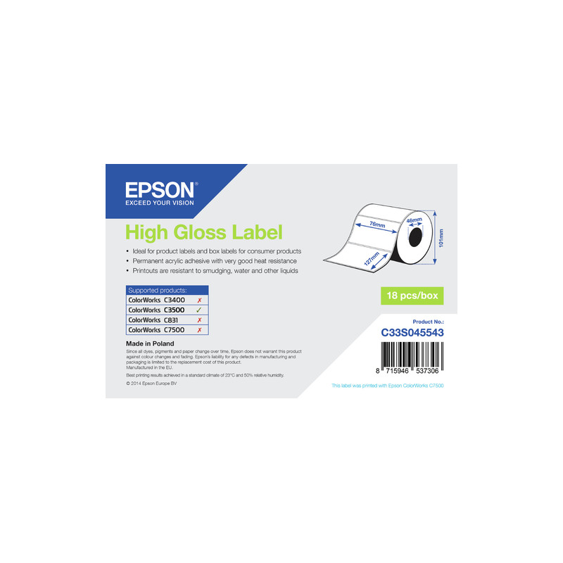 etichetta epson lucida 76x127mm [c33s045543]