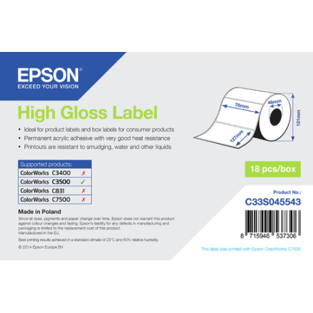 etichetta epson lucida 76x127mm [c33s045543]
