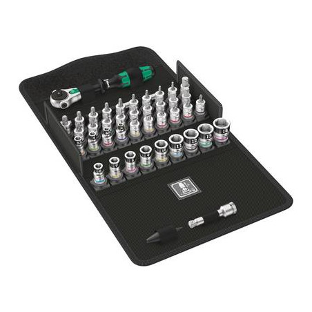 kit di chiavi a bussola metrico 1/4 (6.3 mm) 42 parti wera 8100 sa