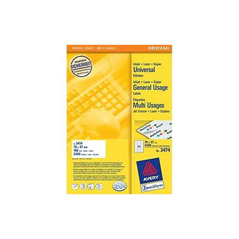 etichette multiuso avery zweckform bianco [3474]