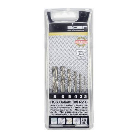 hss-e kit punte a spirale da metallo 6 parti alpen 100906100
