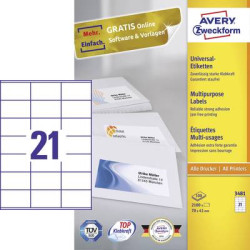 avery-zweckform 3481 etichette 70 x 41 mm carta bianco 2100 pz.