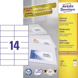 avery-zweckform 3653 etichette 105 x 42.3 mm carta bianco 1400