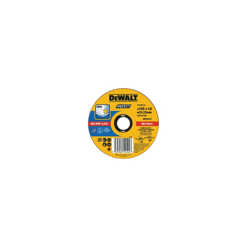 disco abrasivo per smertigliatrice dewalt dt43902-qz 125x1mm