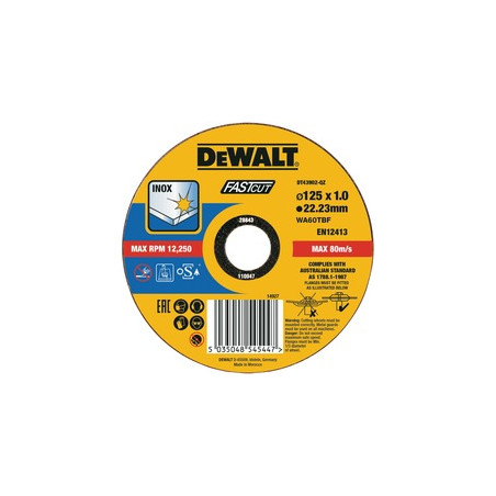 disco abrasivo per smertigliatrice dewalt dt43902-qz 125x1mm