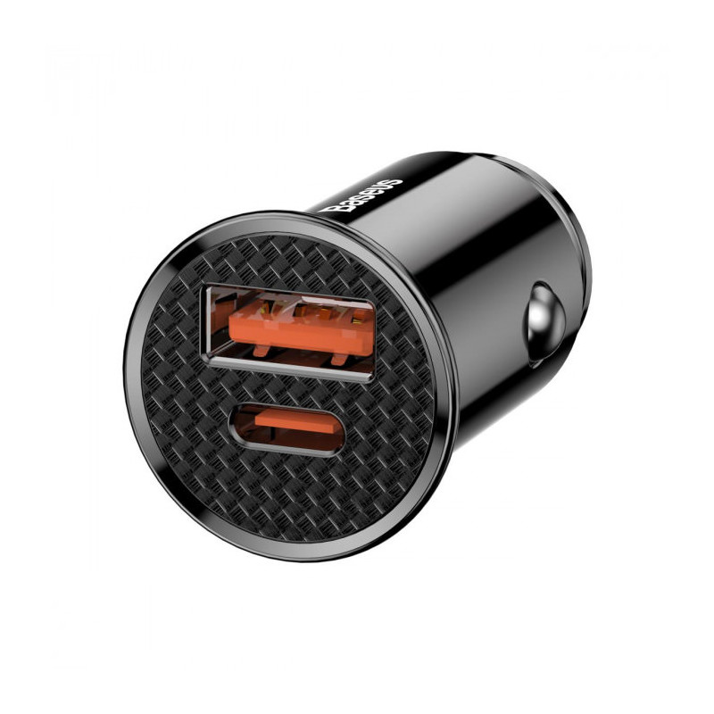 alimentatore da auto baseus 1xusb 1xusb-c 3.0 nero [ccall-ys01]