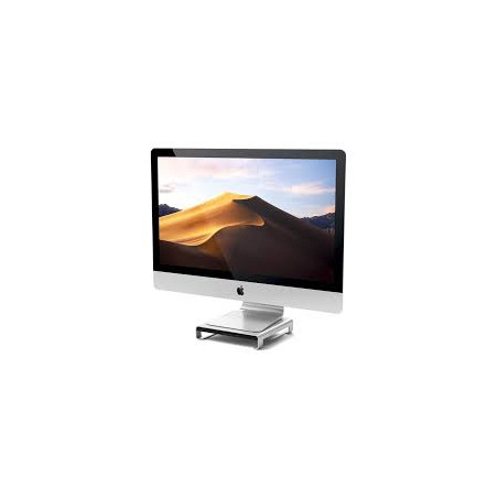 supporto monitor satechi in alluminio con hub usb-c argento