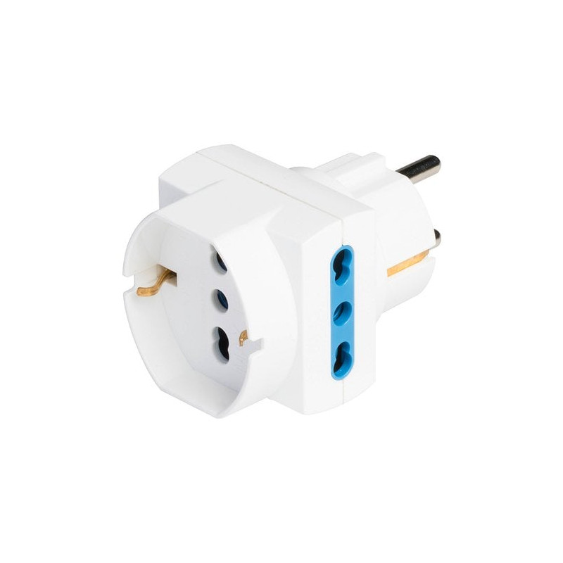 adattatore polypool triplo spina 16 a, grande 2 prese bivalenti e