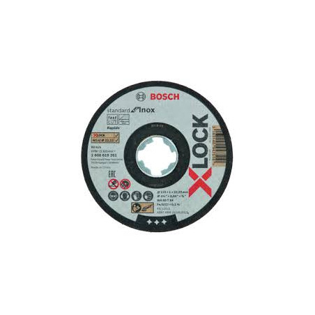 disco da taglio bosch x-lock cutting disc set inox 10x115x1mm