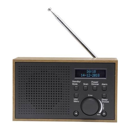 denver dab-46 dab+ radio da tavolo fm grigio [111111000390]