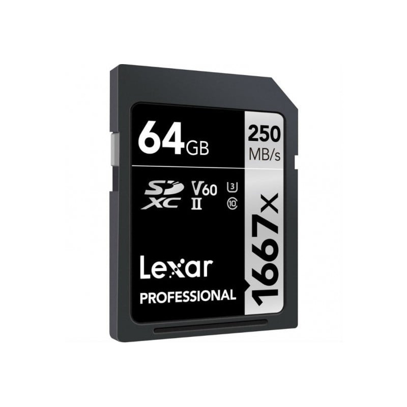 64gb scheda sdxc lexar professional 1667x uhs-ii/v60/u3 card