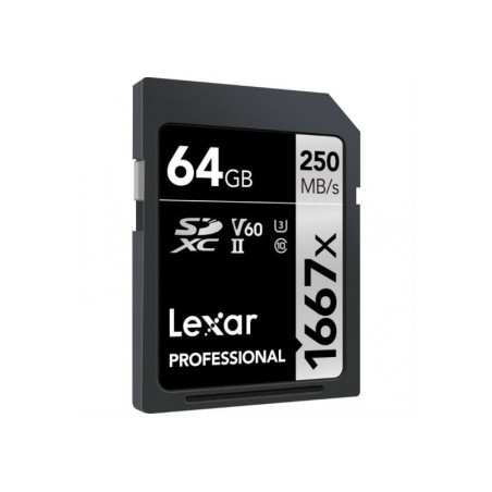 64gb scheda sdxc lexar professional 1667x uhs-ii/v60/u3 card