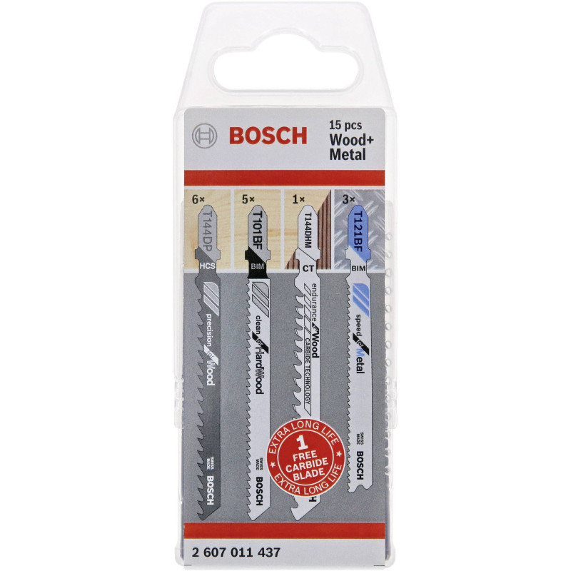 kit lame seghetto alternativo bosch legno e metallo 15pz [2607011437]