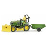 bruder - john deere, trattore rasaerba con rimorchio [62104]