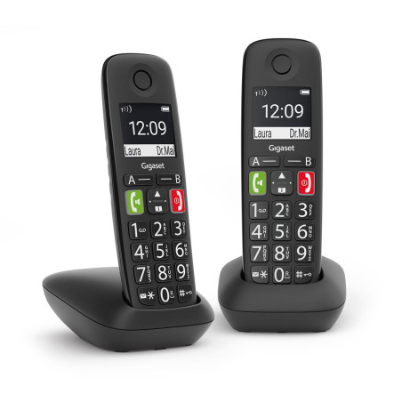 telefono cordless gigaset e290 duo nero [l36852-h2901-b101]
