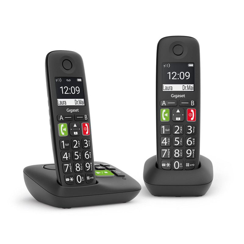telefono cordless gigaset e290 a duo nero (voce registrata inglese/tedesco)