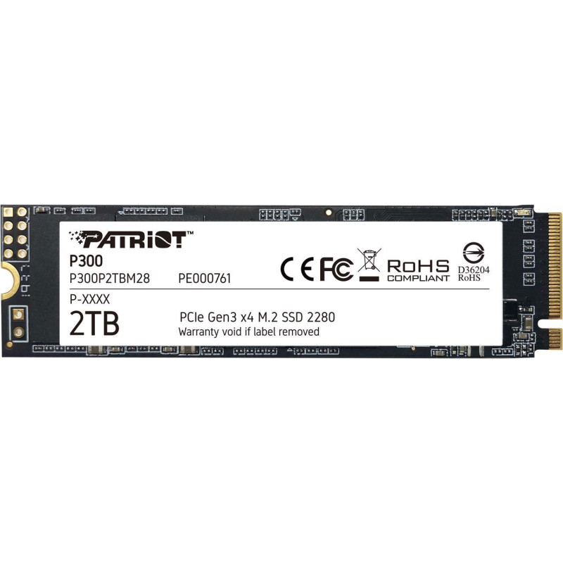 ssd 2tb patriot p300 1650/2100 m.2 pcie [p300p2tbm28]