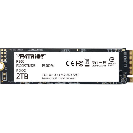 ssd 2tb patriot p300 1650/2100 m.2 pcie [p300p2tbm28]
