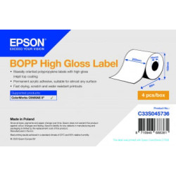 etichette per stampante epson bopp high gloss label 20.3cmx68m [c33s045736]