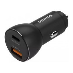 caricabatterie da auto philips usb-a + usb c [asphiludlp25210]