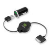 alimentatore da auto retrak usb apple 30pin 2.1a retrattile 100cm