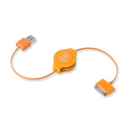 cavo retrak usb 2.0 per ipod e iphone arancione [euipodusbor]