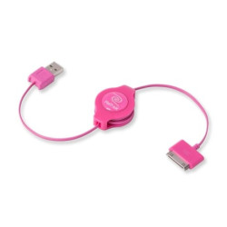 cavo retrak usb 2.0 per ipod e iphone rosa [euipodusbpk]