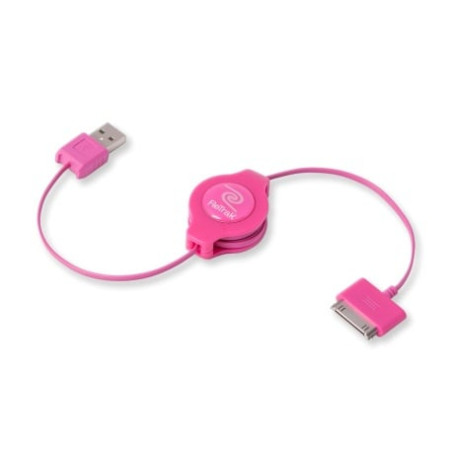 cavo retrak usb 2.0 per ipod e iphone rosa [euipodusbpk]