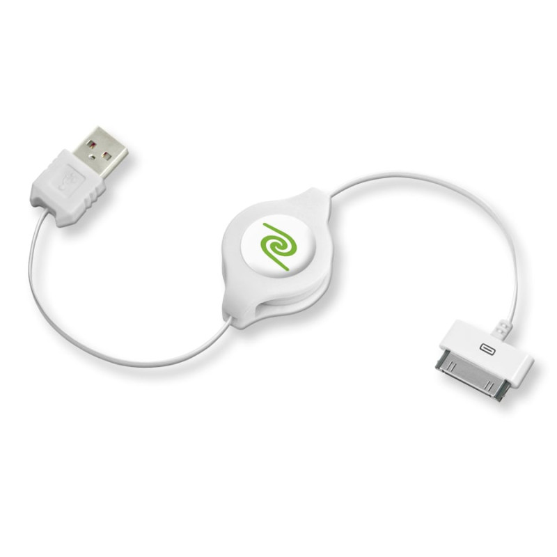 cavo retrak usb 2.0 per ipod e iphone bianco [euipodusbw]