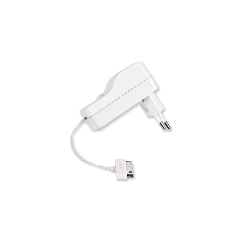 alimentatore di rete retrak per ipod e iphone bianco [euipodwallw]